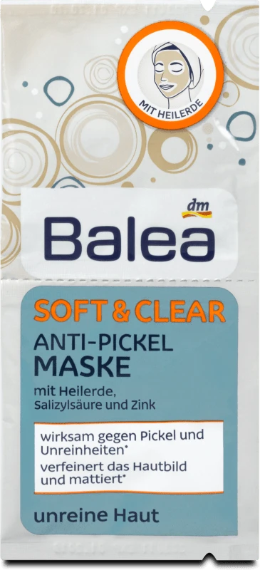 Soft clear. Маска д/л Balea 2*8 мл reinigend.